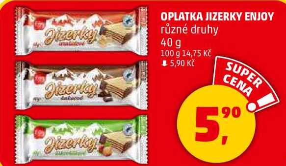 OPLATKA JIZERKY ENJOY různé druhy, 40 g  