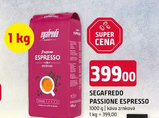 Segafredo passione espresso 1000 g káva zrnková 