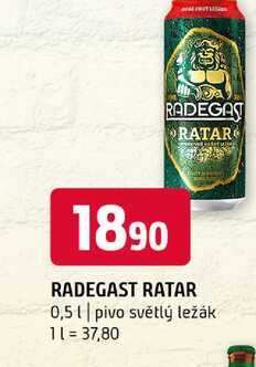 RADEGAST RATAR 0,5l pivo světlý ležák 