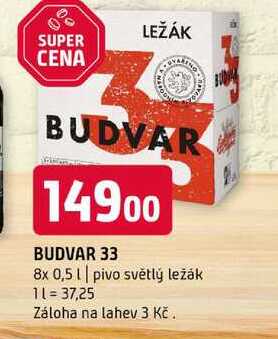 Budweiser Budvar B:Original Pivo světlý ležák 8 x 0,5l