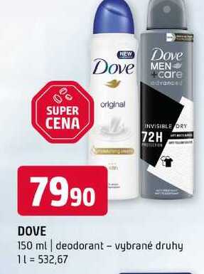 DOVE 150 ml deodorant vybrané druhy 