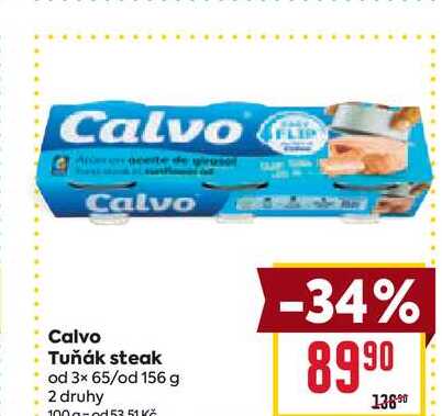 Calvo Tuňák steak od 3x 65/od 156 g 