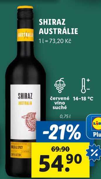 SHIRAZ AUSTRÁLIE, 0,75 l