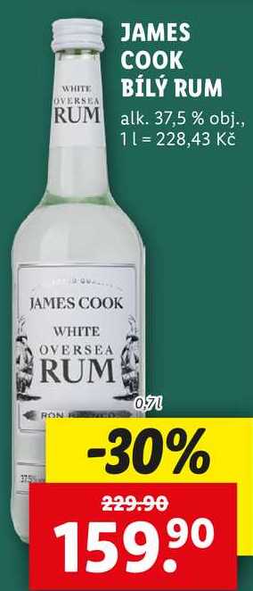 JAMES COOK BÍLÝ RUM, 0,7 l