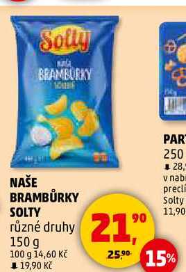 NAŠE BRAMBŮRKY SOLTY různé druhy, 150 g 