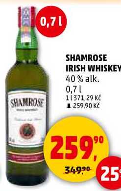 SHAMROSE IRISH WHISKEY 40% alk., 0,7 l 