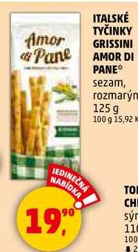 ITALSKÉ TYČINKY GRISSINI AMOR DI PANE sezam, 125 g