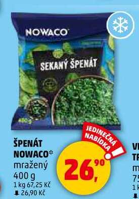 SEKANÝ ŠPENÁT NOWACO mražený, 400 g  