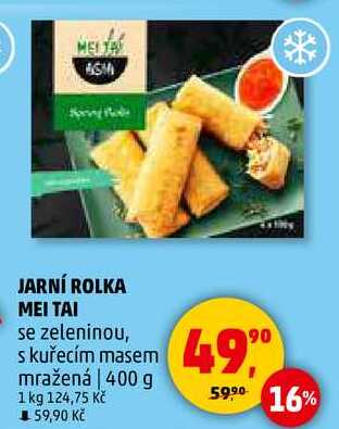 JARNÍ ROLKA ΜΕΙ ΤΑΙ se zeleninou, s kuřecím masem mražená, 400 g 