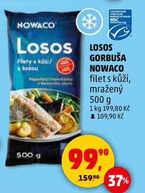 LOSOS GORBUŠA NOWACO filet s kůží, mražený, 500 g 