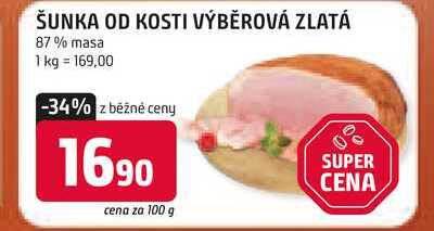 ŠUNKA OD KOSTI VÝBĚROVÁ ZLATÁ 87% masa 100 g