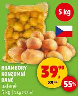 BRAMBORY KONZUMNÍ RANÉ balené, 5 kg 