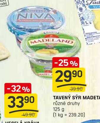 TAVENÝ SÝR MADETA různé druhy 125 g