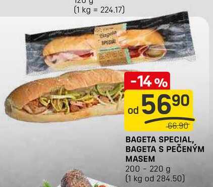 BAGETA SPECIAL, BAGETA S PEČENÝM MASEM 200 - 220 g 