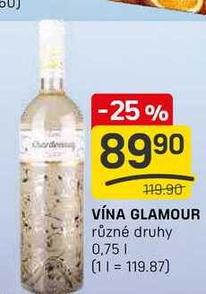 VÍNA GLAMOUR různé druhy 0,75l