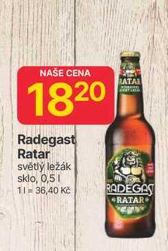 Radegast Ratar světlý ležák sklo, 0,5l