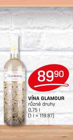VÍNA GLAMOUR různé druhy 0,75l