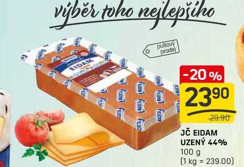 JČ EIDAM UZENÝ 44% 100g 