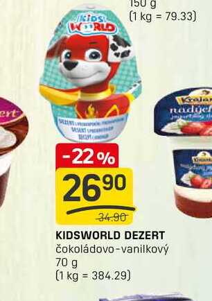 KIDSWORLD DEZERT čokoládovo-vanilkový 70 g 