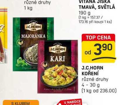 J.C.HORN KOŘENÍ různé druhy 4-30 g 