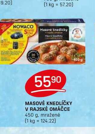 MASOVÉ KNEDLÍČKY V RAJSKÉ OMÁČCE 450 g, mražené