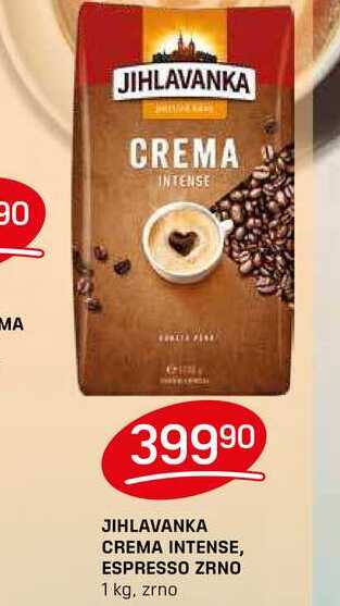 JIHLAVANKA CREMA INTENSE, ESPRESSO ZRNO 1 kg, zrno 
