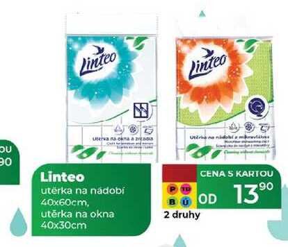 Linteo utěrka na nádobí 40x60cm, utěrka na okna 40x30cm 
