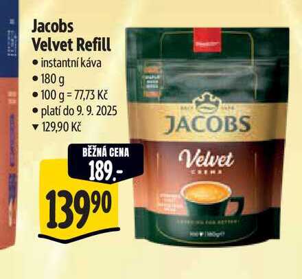 Jacobs Velvet Refill  instantní káva  180 g 