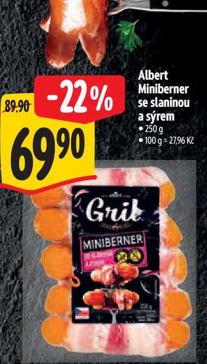  Albert Miniberner se slaninou sýrem 250 g 