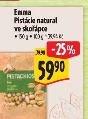 Emma Pistácie natural ve skořápce 150 g