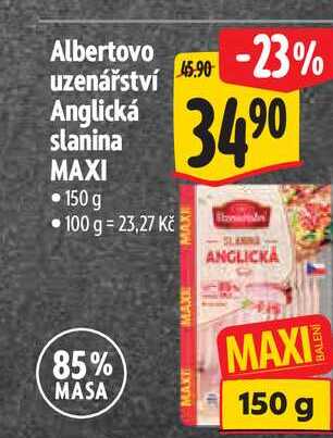 Albertovo uzenářství Anglická slanina MAXI 150 g 