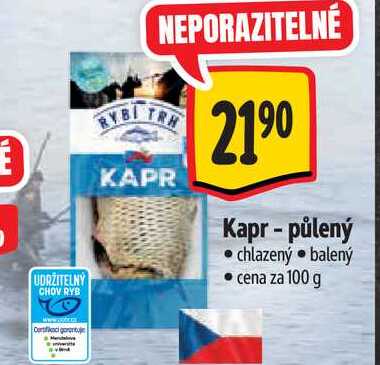   Kapr - půlený 100 g