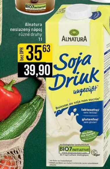 Alnatura neslazený nápoj různé druhy 1l