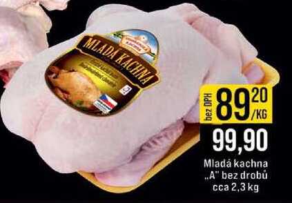 Mladá kachna ..A" bez drobů cca 2,3 kg 