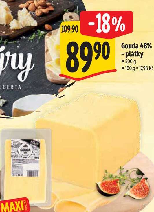   Gouda 48% - plátky 500 g  