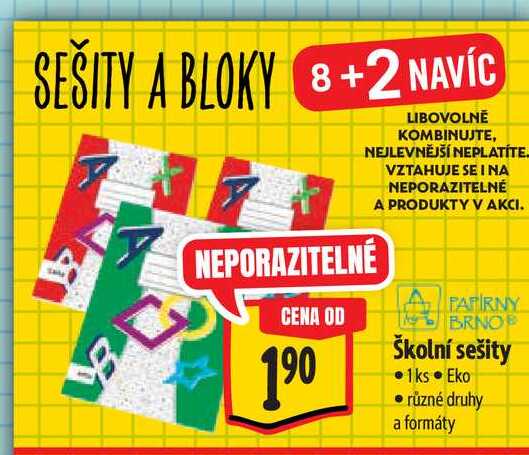   Školní sešity  1ks 