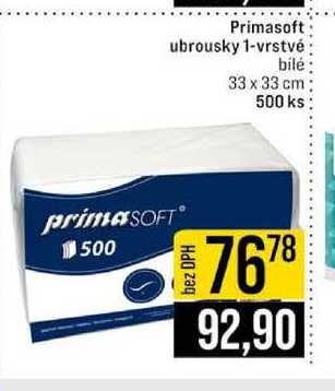 Primasoft ubrousky 1-vrstvé bílé 33 x 33 cm 500 ks 