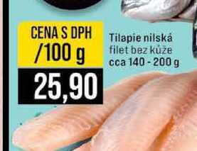 Tilapie nilská filet bez kůže cca 140-200 g 100g