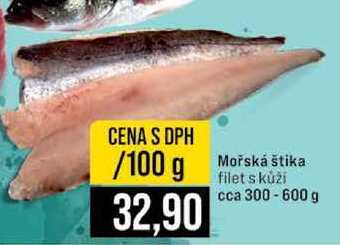 Mořská štika filet s kůží cca 300 - 600 g 100g