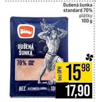 Dušená šunka standard 70% plátky 100 g