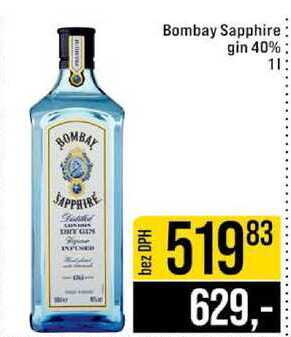 Bombay Sapphire gin 40% 1l