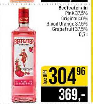 Beefeater gin Pink 37,5% Original 40% Blood Orange 37.5% Grapefruit 37.5% 0,7l