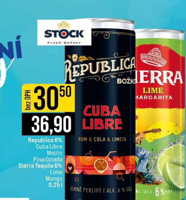 Republica 6% Cuba Libre Mojito Pina Colada Sierra Tequila 6% Lime Mango 0,25l