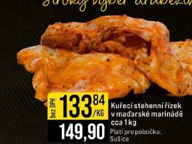 Kuřecí stehenní řízek v maďarské marinádě cca 1kg 