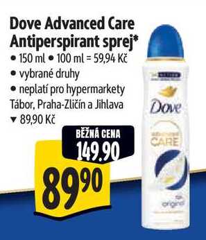 Dove Advanced Care Antiperspirant sprej, 150 ml  