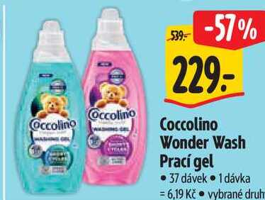 Coccolino Wonder Wash Prací gel, 37 dávek 