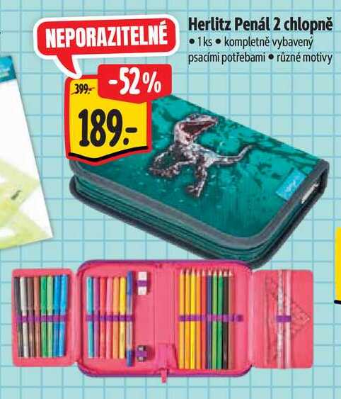 Herlitz Penál 2 chlopně