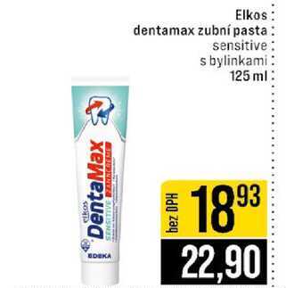 Elkos dentamax zubní pasta sensitive s bylinkami 125 ml