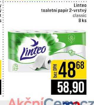 Linteo toaletni papir 2-vrstvý classic 8 ks 