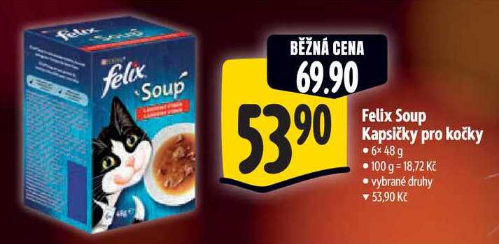 Felix Soup Kapsičky pro kočky, 6x 48 g